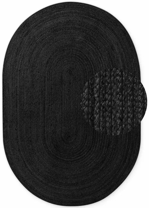 Koberec Hanse Home Jute Braided Rangpur čierny ovál