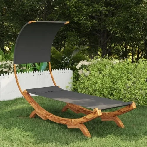 vidaXL Hojdacia sieť so strieškou 100x216x162 cm masívny smrek antracitová-
