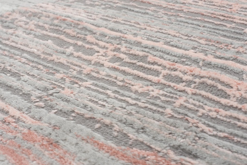 TA Koberec E455A SVETLO SIVÁ/TMAVORUŽOVÁ ASTHANE Rozmer: 250x350 cm