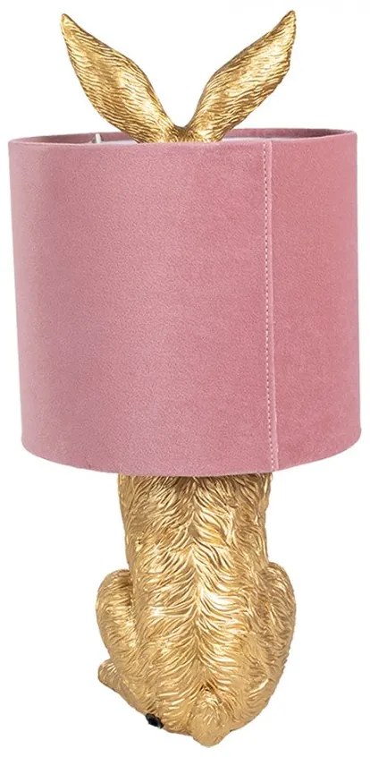 Gold & Pink RABBIT Easter stolná lampa