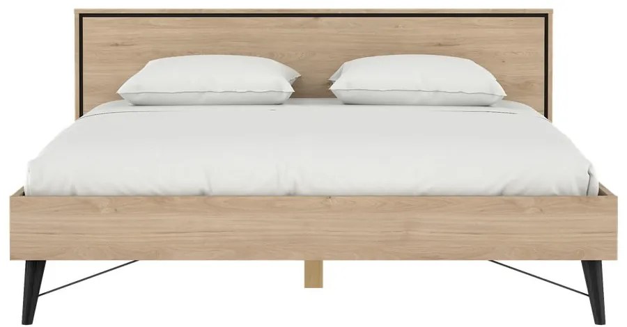 Dvojlôžková posteľ v dekore duba s roštom 180x200 cm v prírodnej farbe Ry – Tvilum