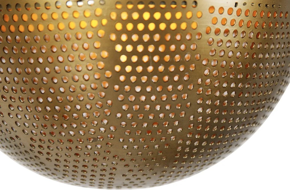 Priemyselné závesné svietidlo bronzové s drevom 5-žiarovkové - Haicha