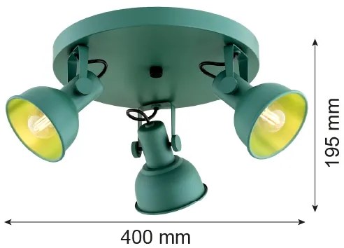 Argon 6265 - Bodové svietidlo LENORA 3xE14/7W/230V zelená