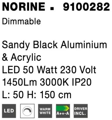 LED luster Narvi 50 čierne