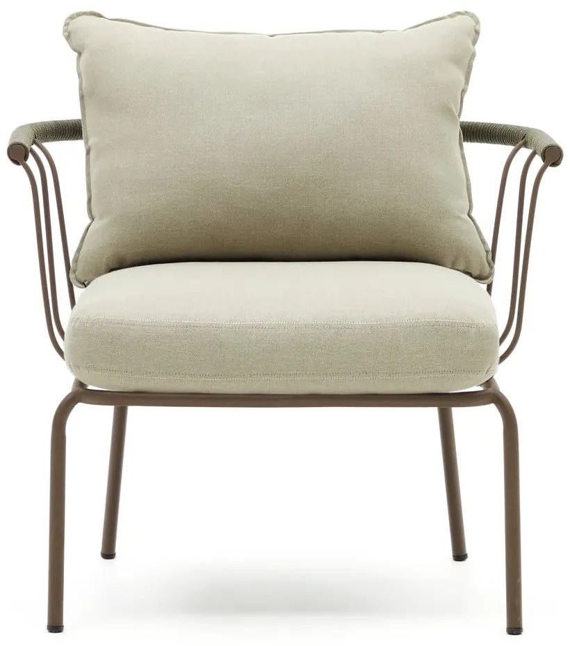 Svetlozelené kovové záhradné kreslo Salguer - Kave Home