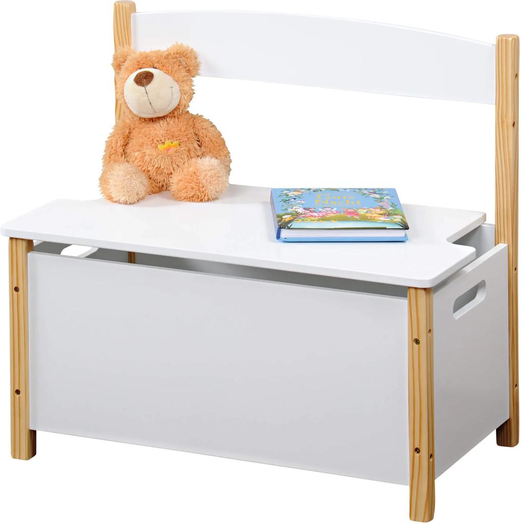 Kesper Dětská lavice s úložným prostorem - bílá