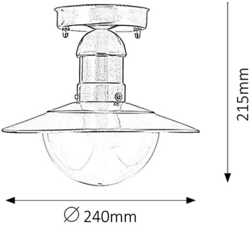 Rabalux 8763 - Vonkajšie stropné svietidlo OSLO 1xE27/60W