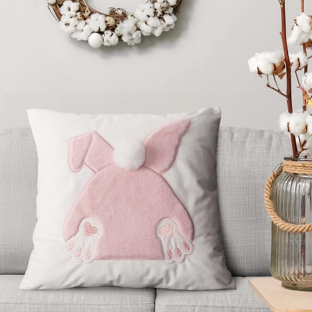 VEĽKONOČNÁ DEKORAČNÁ OBLIEČKA NA VANKÚŠ RUMP 45X45 CM VZOROVANÁ