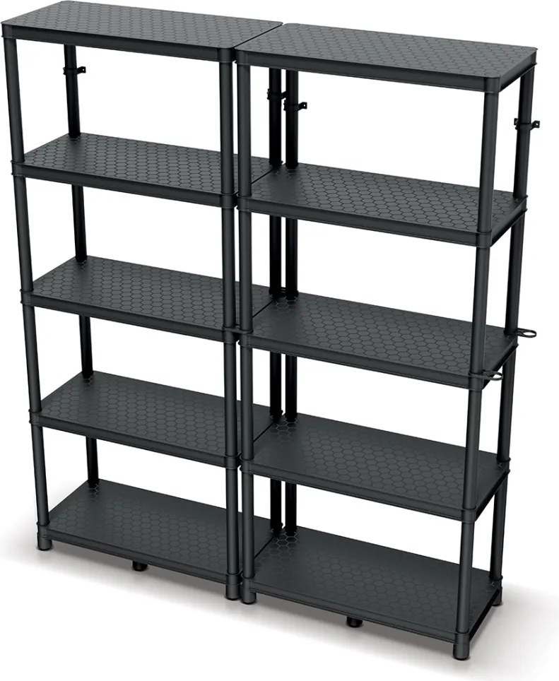 Prosperplast Regál plastový 5 políc STACKARO MIDDLE 74 x 36 x 172,5 cm - čierny
