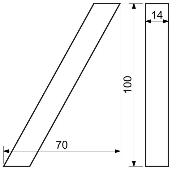 Domové číslo "/", RN.100LV, brúsené, čierna