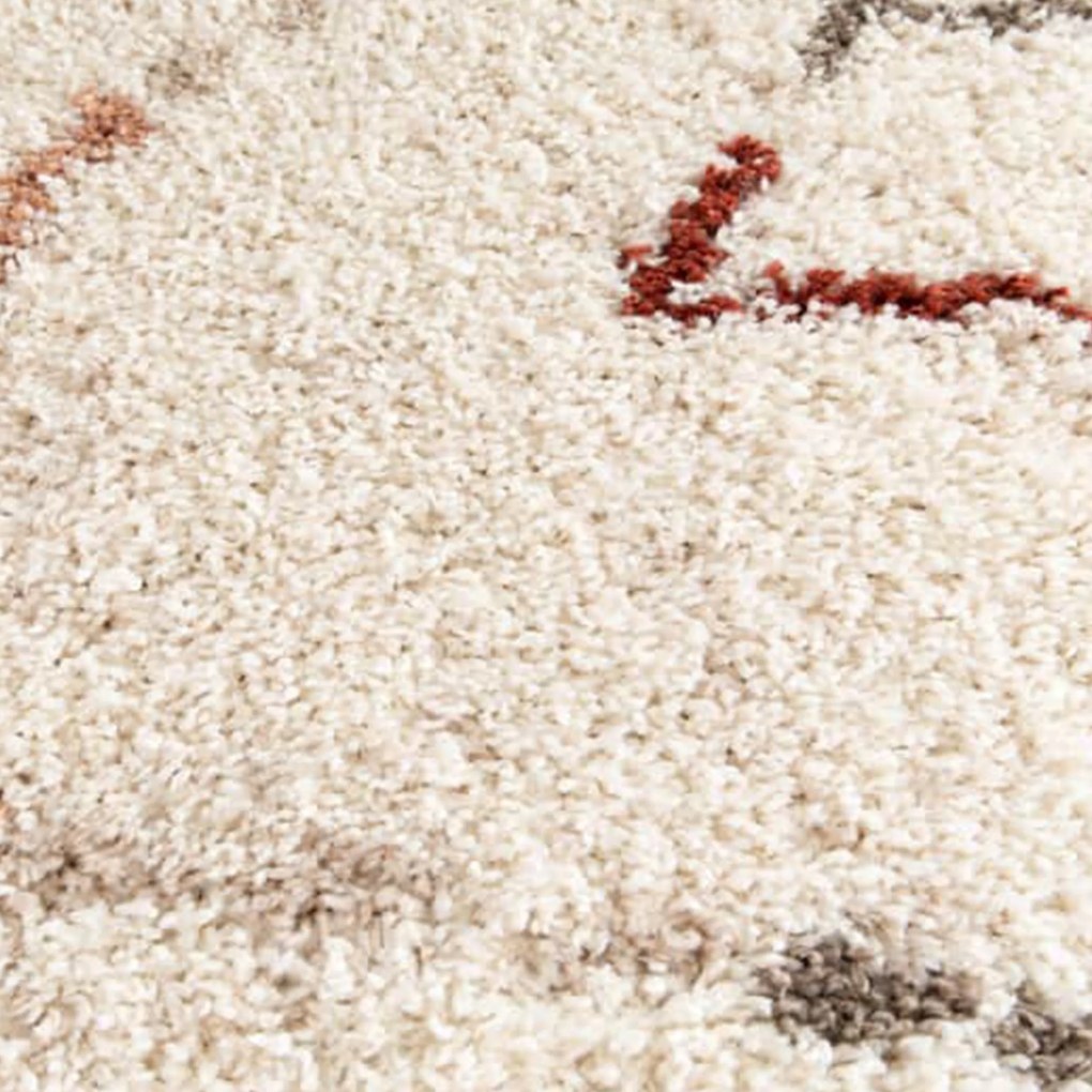 DY Krémový shaggy koberec s abstraktným vzorom Santo 04 Rozmer: 80x150 cm