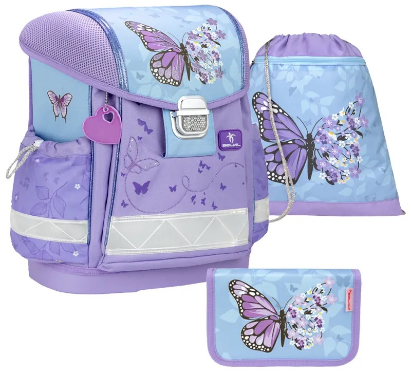 Školský set BELMIL Purple Blue Butterfly