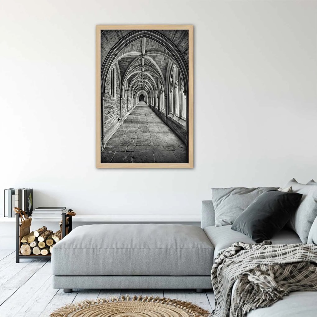 Gario Plagát Interiér kamennej katedrály Farba rámu: Bez rámu, Rozmery: 30 x 45 cm