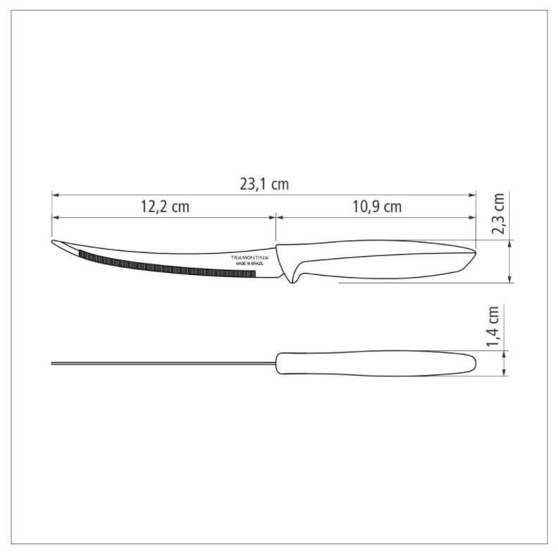 Nôž na rajčiny Tramontina Plenus 12,5cm - červený