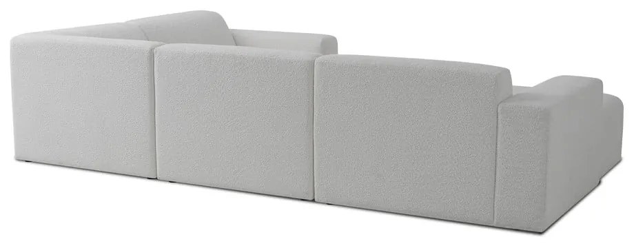 Biela rohová pohovka z textílie buklé (do "U") Roxy – Scandic