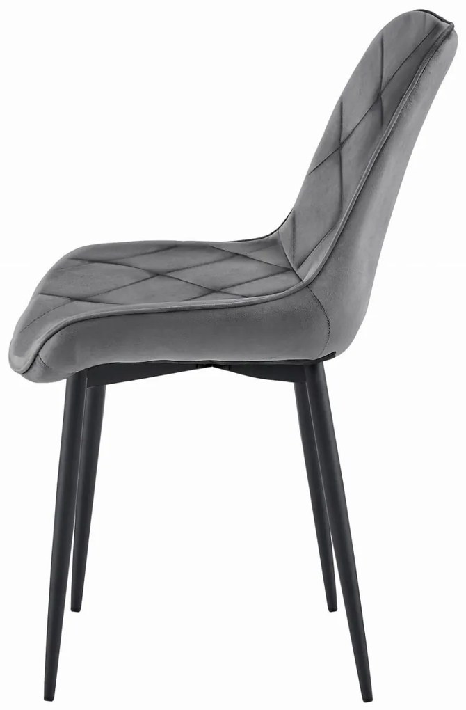 Zamatová jedálenská stolička TOR, tmavo sivá