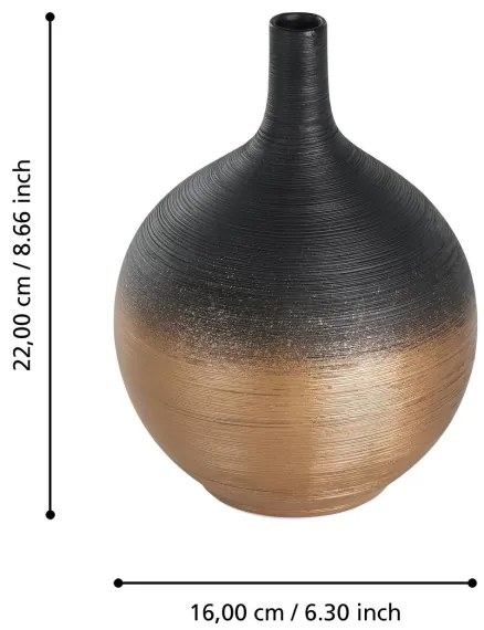 Eglo 421416 - Keramická váza SARYKSU 22x16 cm čierna/zlatá