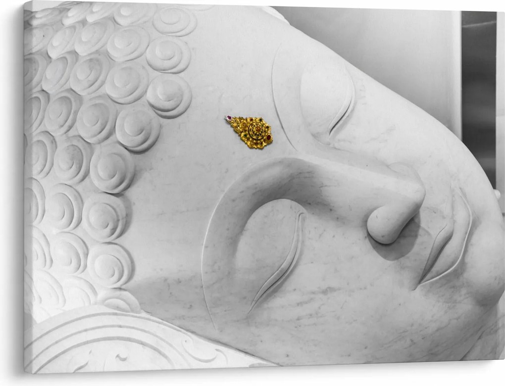 Obraz - Biely Budha (70x50 cm)