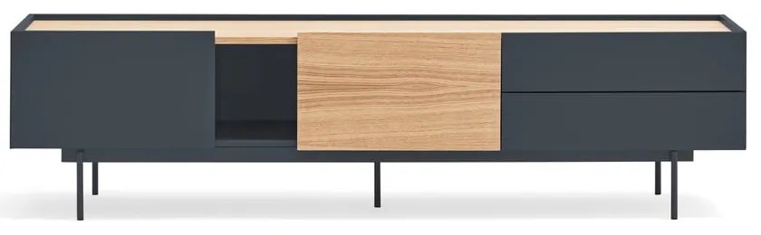 TV stolík v dekore duba v antracitovo-prírodnej farbe 180x45 cm Otto – Teulat