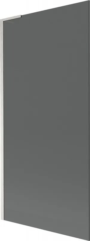 Mexen Next L, 1-krídlová vaňová zástena 90 x 150 cm, 6mm šedé sklo, 6mm číre sklo, profil brúsená oceľ, 895-090-000-03-40-97