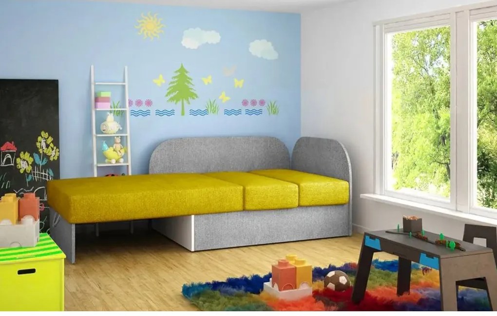 AKCIA Malá rozkladacia pohovka ROSA, tmavosivá/svetlosivá II. akosť