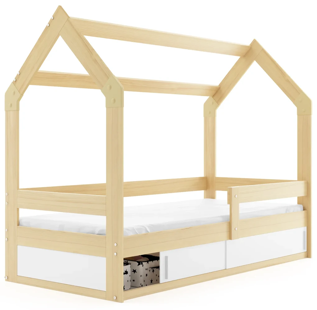 Domčeková posteľ DOMČEK 160x80 Borovica - Biela