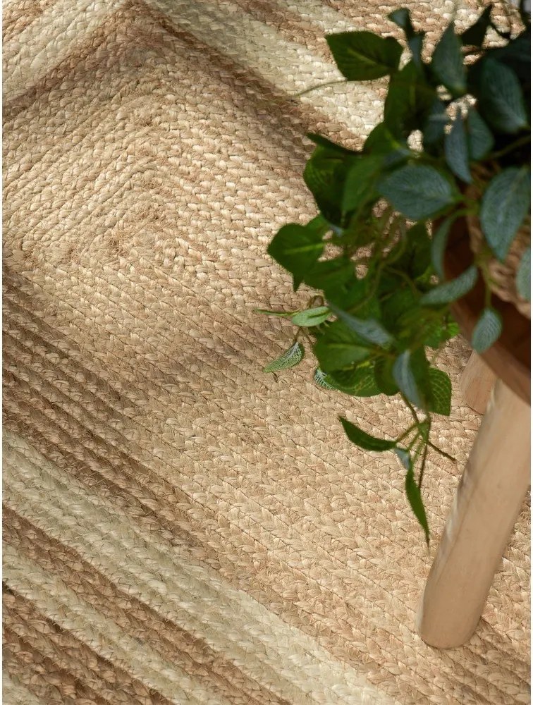 Krémovobiely/v prírodnej farbe obojstranný/ručne tkaný jutový behúň 80x250 cm Looma – Hanse Home