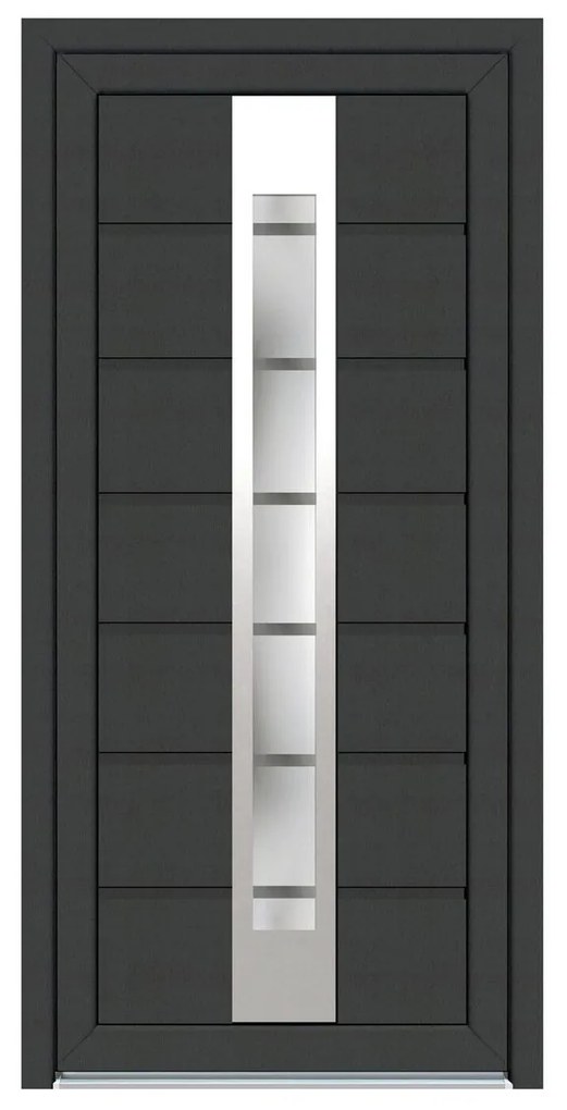 Solid Elements Vchodové dvere Style, 90 P, 1 000 × 2 100 mm, pravé, plast, antracit