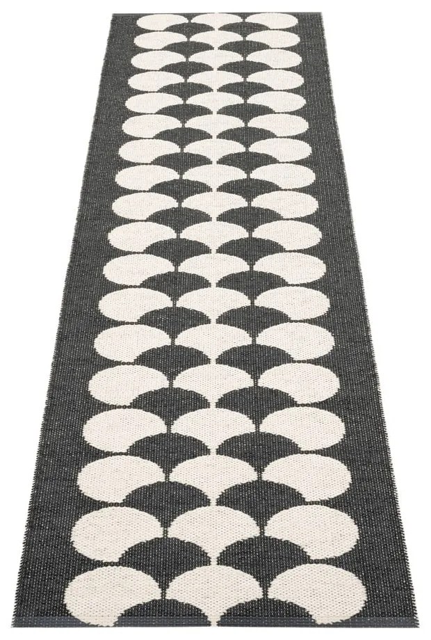 Čierno-krémový vnútorný a vonkajší behúň 70x250 cm Poppy Black Vanilla – Pappelina