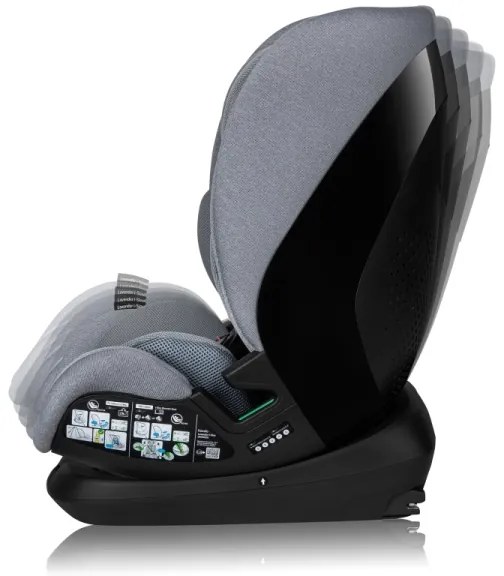 Lionelo - Otočná autosedačka so základňou LAVENDER i-Size 76-150 cm Grey Stone
