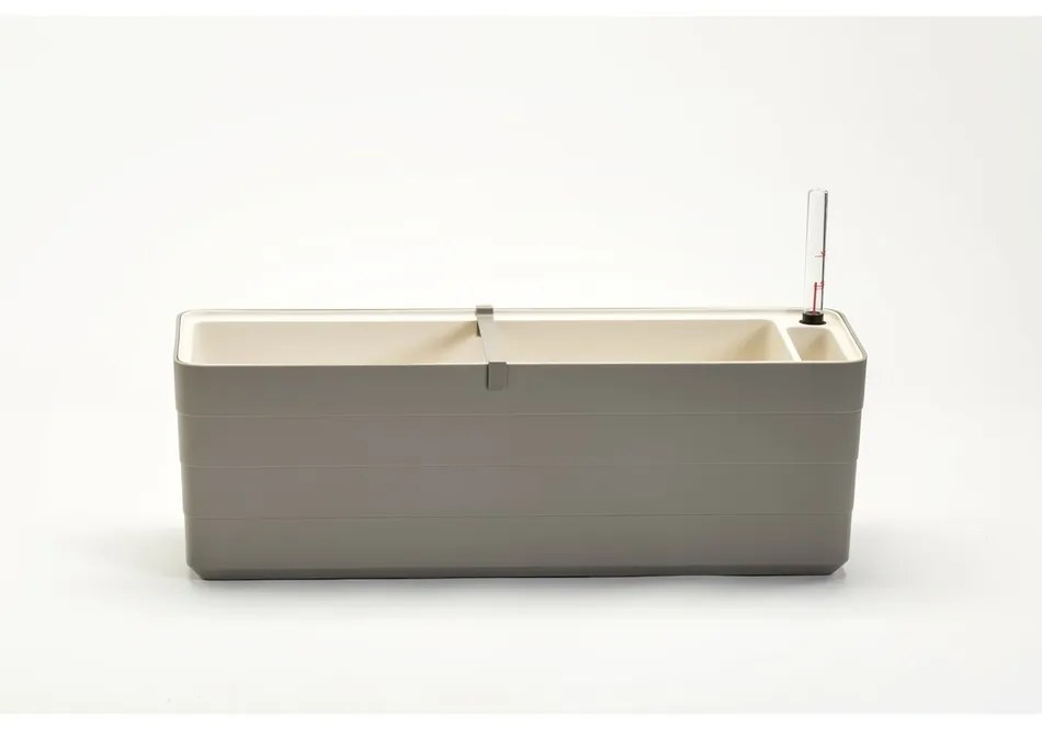 Plastia Samozavlažovací truhlík Berberis 60, sivá + sl. kosť , 60 cm