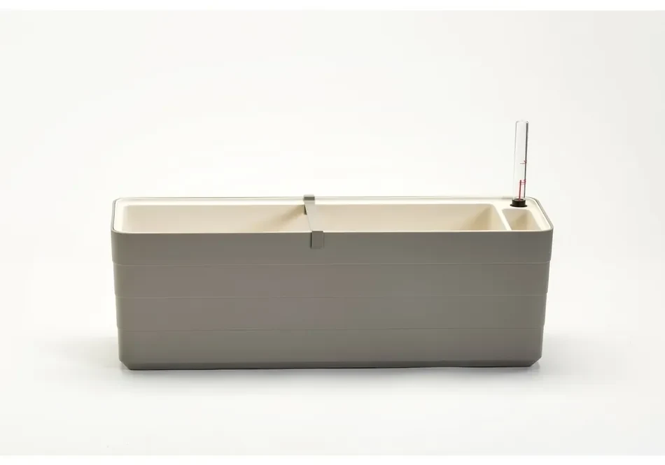 Plastia Samozavlažovací truhlík Berberis 60, sivá + sl. kosť , 60 cm