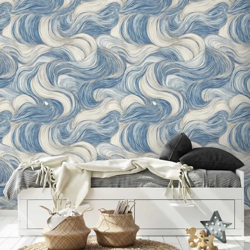 Fototapeta modré vlny v pohybe