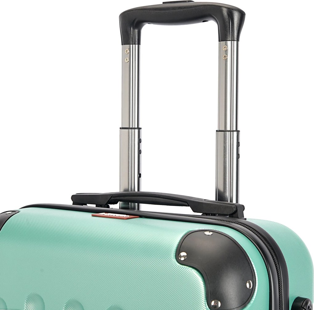 Kabínový kufor na 4 kolieskach 55x39x20cm púdrovo zelená farba