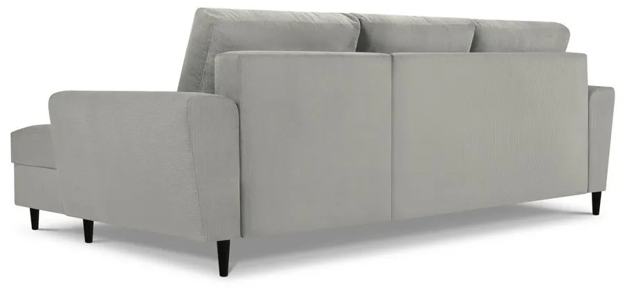 Svetlosivá menčestrová rozkladacia/s úložným priestorom rohová pohovka (pravý roh/s leňoškou) Kyoto – Cosmopolitan Design