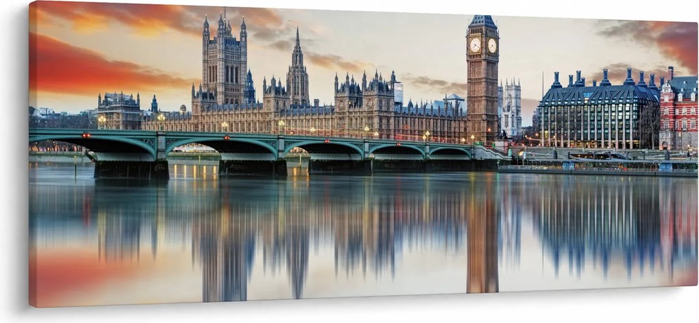 Obraz - Londýnske Houses of Parliament (120x50 cm)