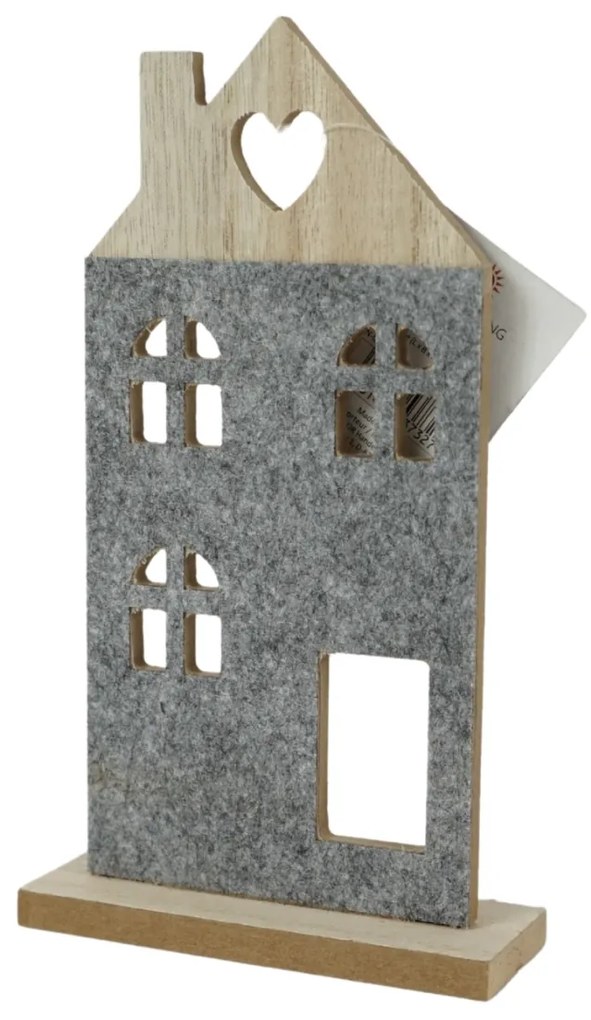 Drevený dekoratívny domček HEARTLY 21 cm