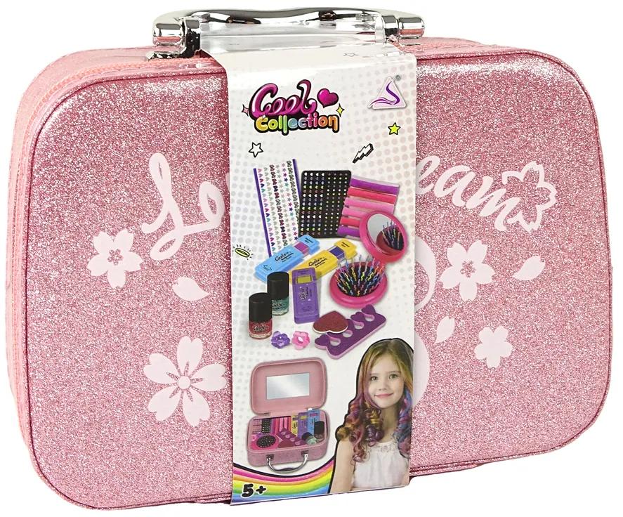 Lean Toys Kozmetická sada v kufríku na zdobenie nechtov a vlasov