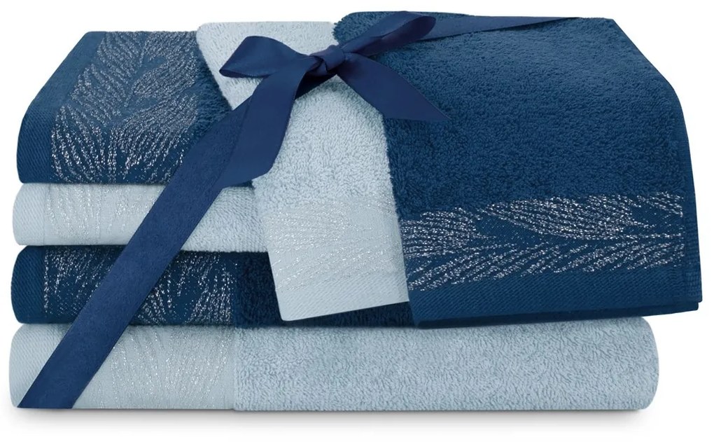 Sada 6 uterákov ALLIUM v klasickom štýle námornícka modrá
