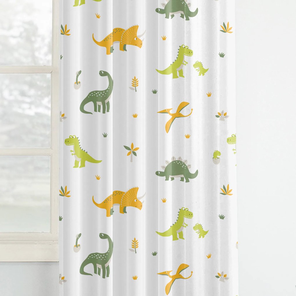 Goldea detský bavlnený záves - dinosaurie dobrodružstvo 220x150 cm