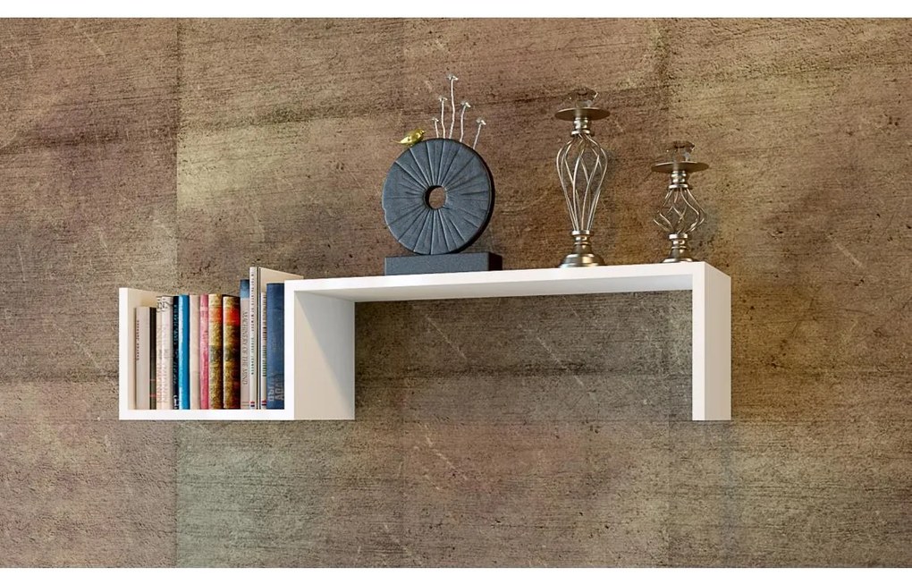 Nástenná polica BIENCE 21,4x87,8 cm biela