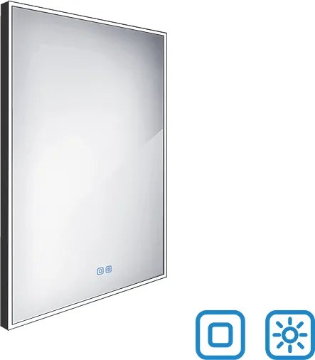 Nimco Čierne LED zrkadlo 600x800 s dvoma dotykovými senzormi - ZPC 13002VX-90