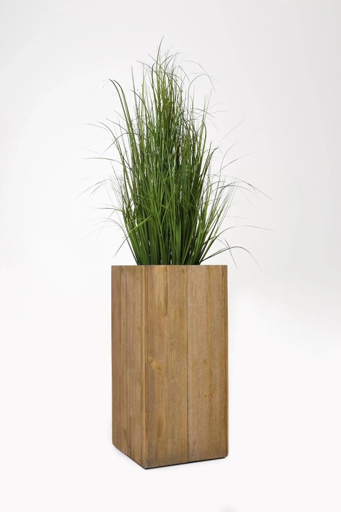 Kvetináč BLOCK, drevo akácie, výška 90 cm, hnedý