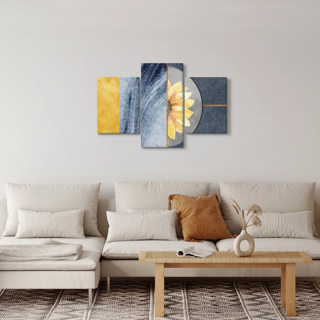 Obraz - Tvary a kvet (90x60 cm)