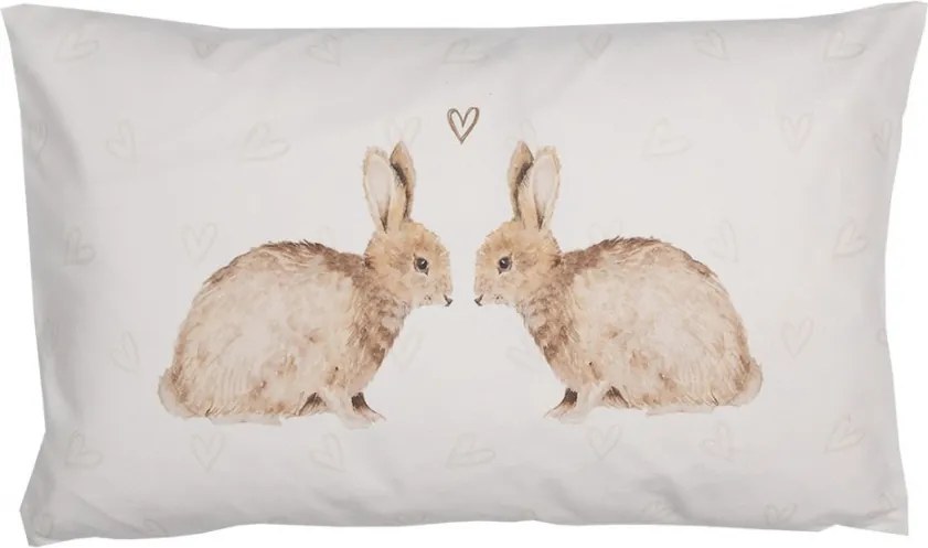 Obliečka na vankúš s motívom zajačika a srdiečok Bunnies in Love - 30*50 cm