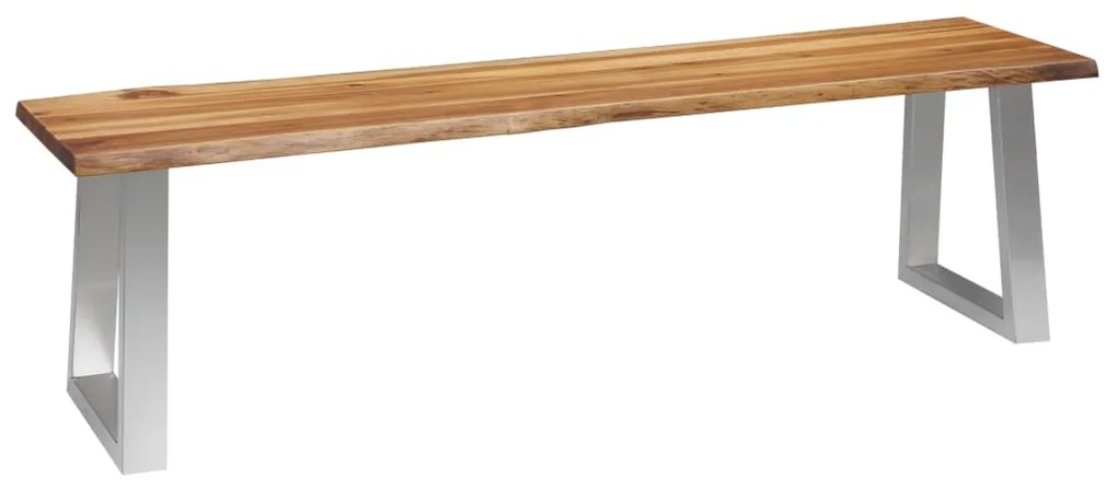 vidaXL Lavička 160 cm masívne akáciové drevo a nehrdzavejúca oceľ
