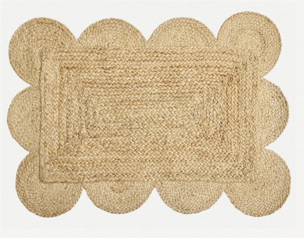 Diamond Carpets India, Ručne viazaná rohožka Orla J-44 Natural, 50x80, béžová, chodba / predsieň