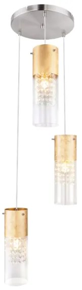 Globo 15908-3G - Luster na lanku WEMMO 3xE27/60W/230V pr. 30 cm zlatá