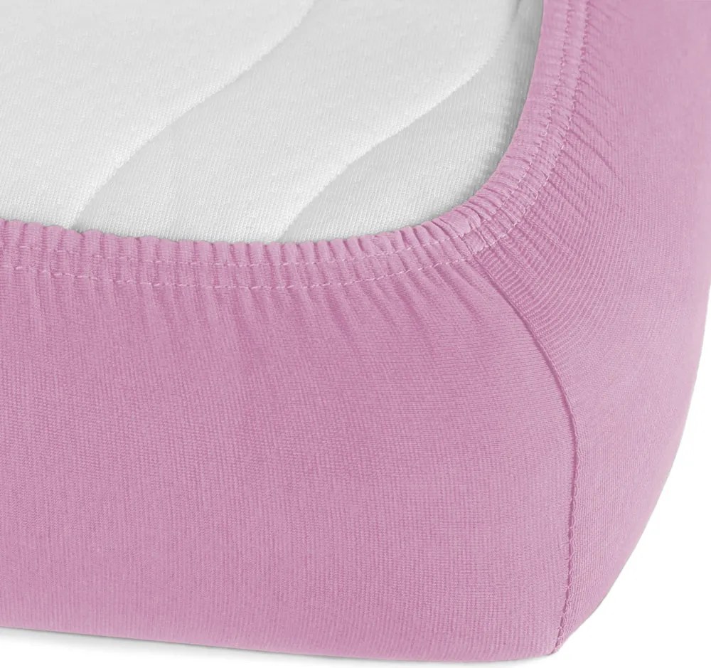 Detské jersey napínacie prestieradlo do postieľky JR-008 Ružová lila 60 x 120 x 10 cm - do postieľky