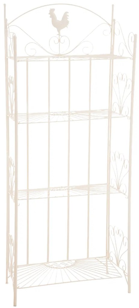 Kovová polica regál Maia - Krémová